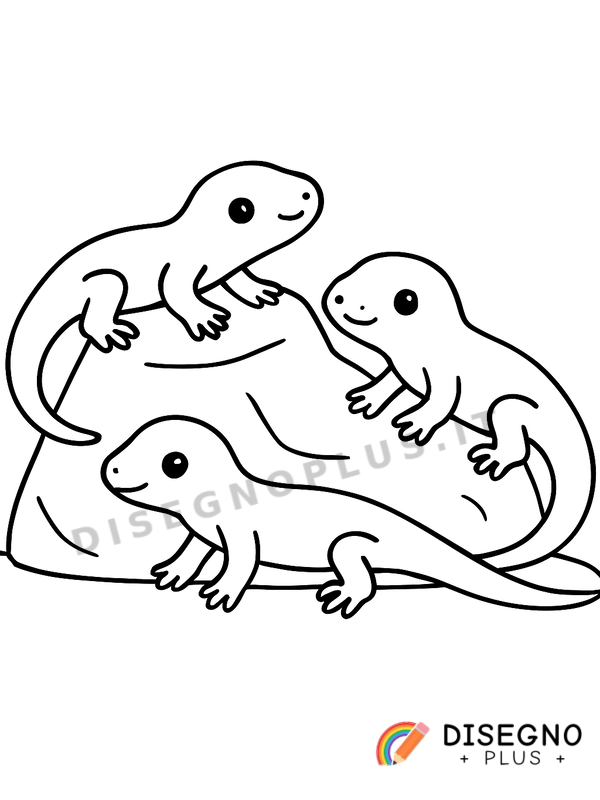 Disegno Lucertole sulla roccia al sole cocente estivo   da stampare e colorare