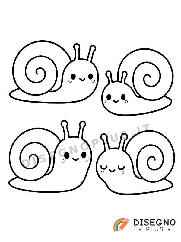 Disegno Lumache con guscio arcobaleno tra i fiori   da stampare e colorare