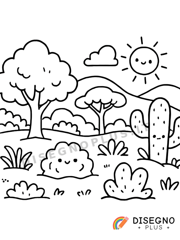 Disegno Macchia mediterranea da colorare