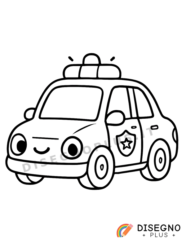 Disegno Macchine della polizia in strada   da stampare e colorare