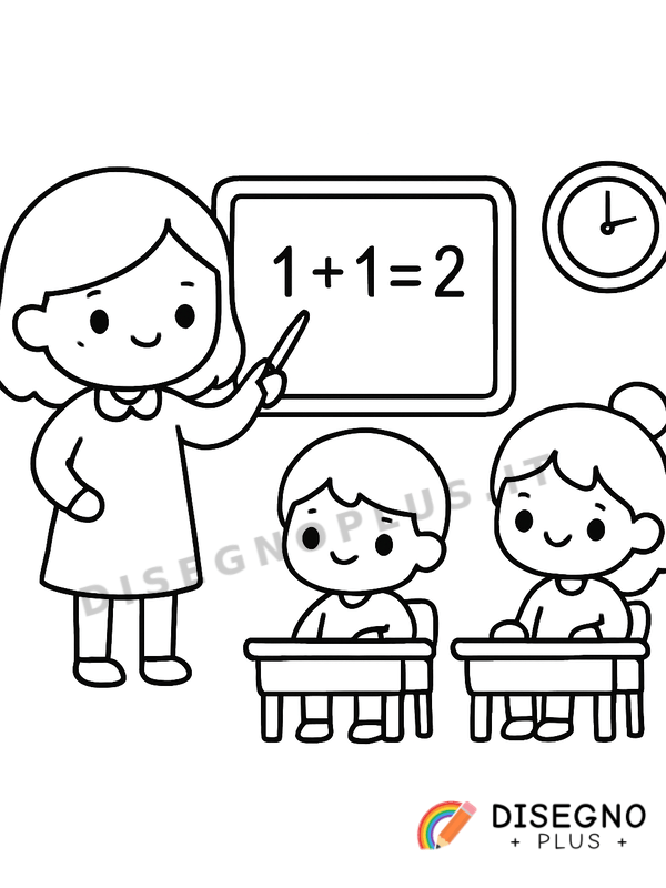 Disegno Maestre in classe con bambini   da stampare e colorare