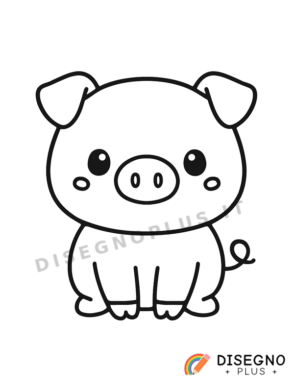 Disegno Maiale con fango sul muso   da stampare e colorare