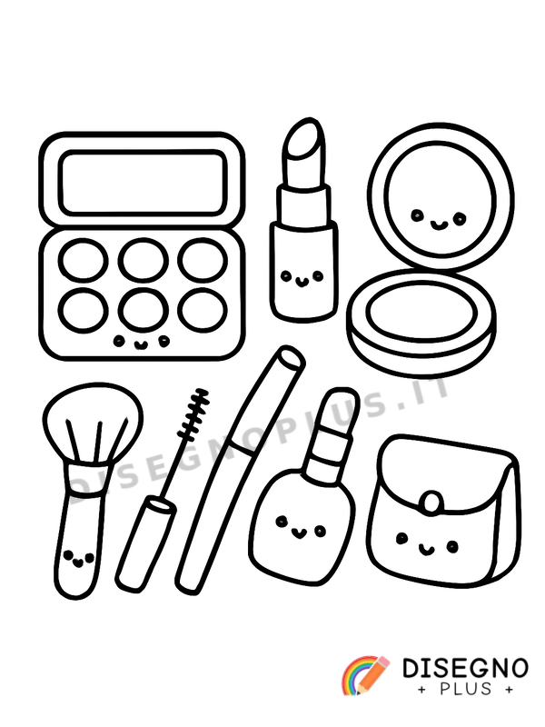 Disegno Make up colorato per feste   da stampare e colorare
