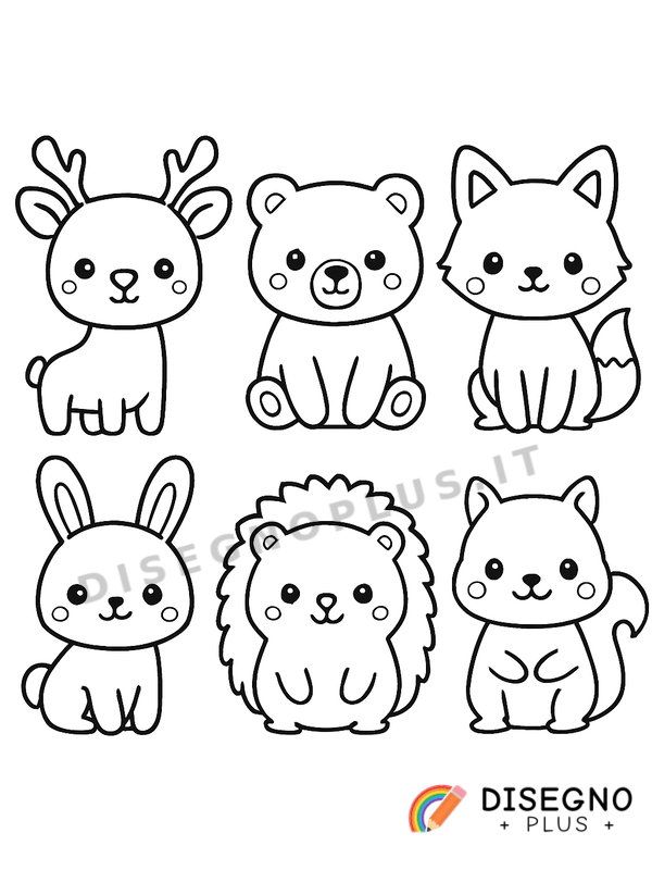 Disegno Mammiferi del bosco da colorare