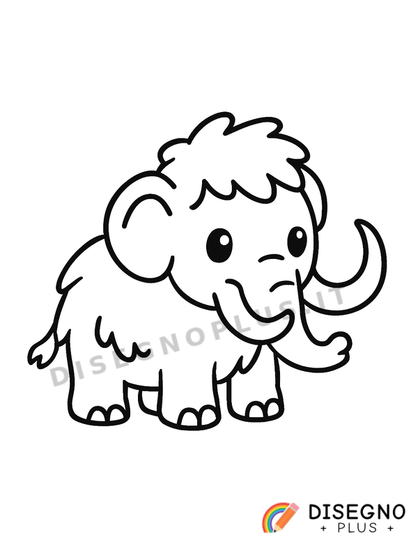 Disegno Mammut preistorici da colorare