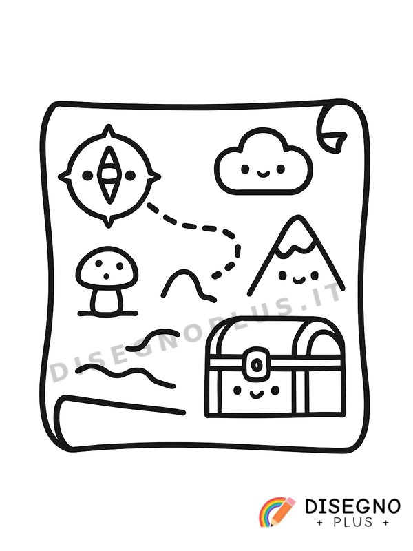 Disegno Mappa del tesoro da colorare
