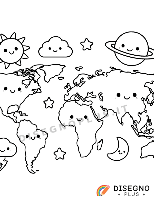 Disegno Mappa geografica da colorare