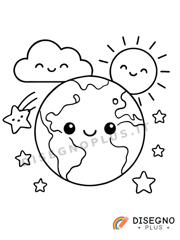 Disegno Mappamondo da colorare