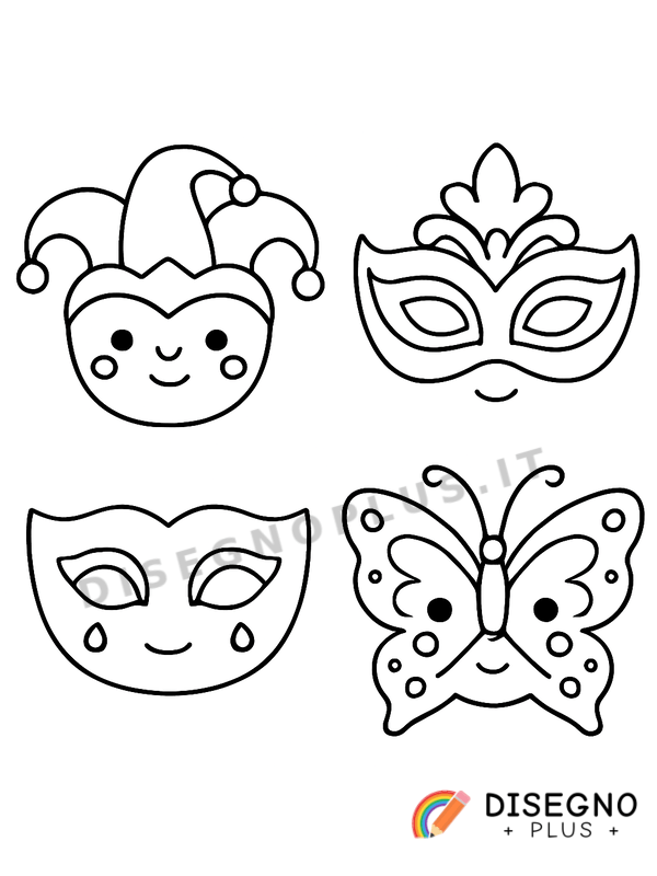 Disegno Maschere veneziane da colorare