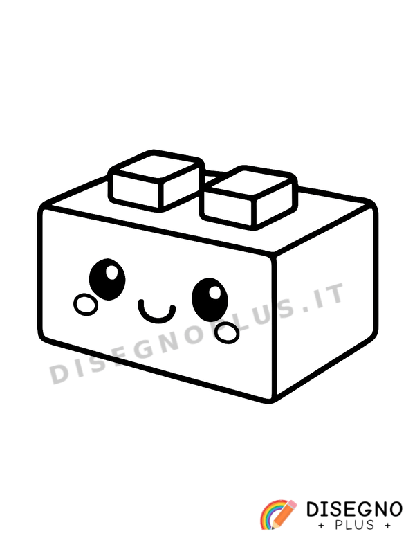 Disegno Mattone singolo con texture ruvida   da stampare e colorare