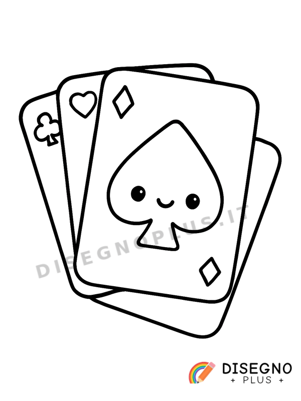 Disegno Mazzo di carte da colorare