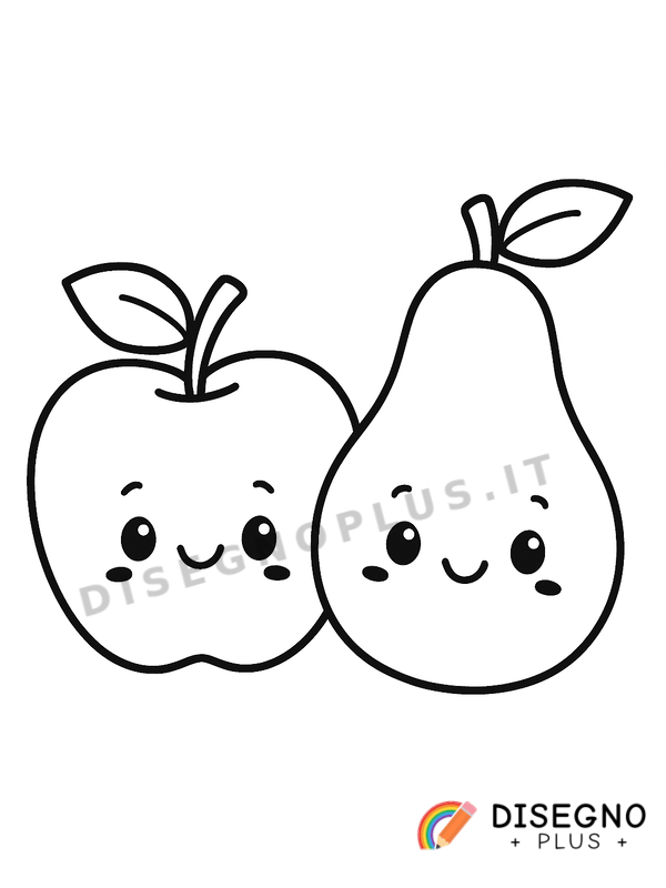 Disegno Mela e pera da colorare