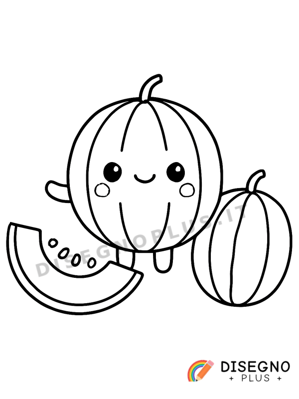 Disegno Meloni gialli da colorare