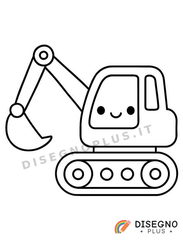 Disegno Mezzo da lavoro con ruote grandi   da stampare e colorare