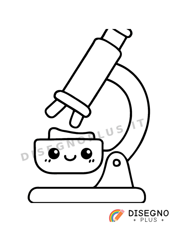 Disegno Microscopio con obiettivi   da stampare e colorare