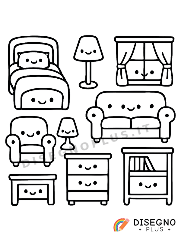 Disegno Mobili da casa da colorare