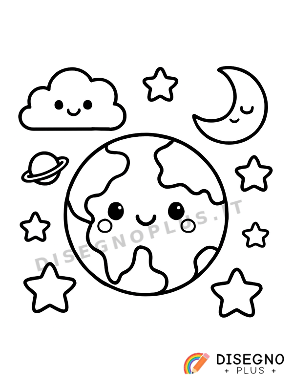 Disegno Mondo da colorare