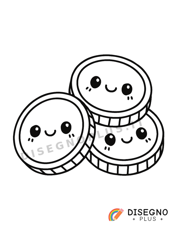 Disegno Monete da colorare