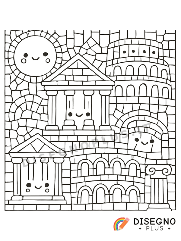 Disegno Mosaico romano da colorare