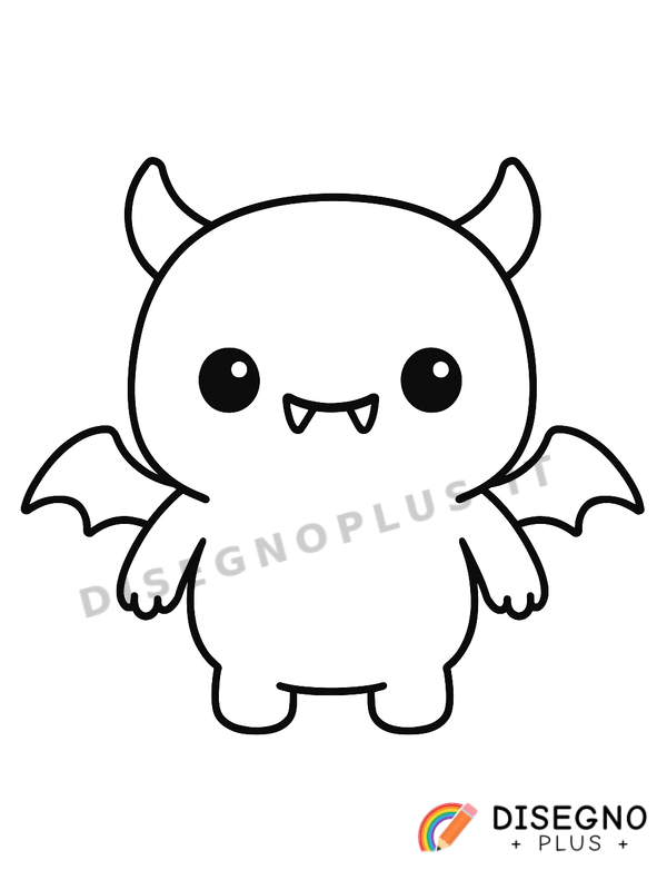 Disegno Mostro di Halloween con artigli e occhi gialli   da stampare e colorare