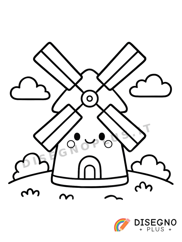 Disegno Mulino da colorare