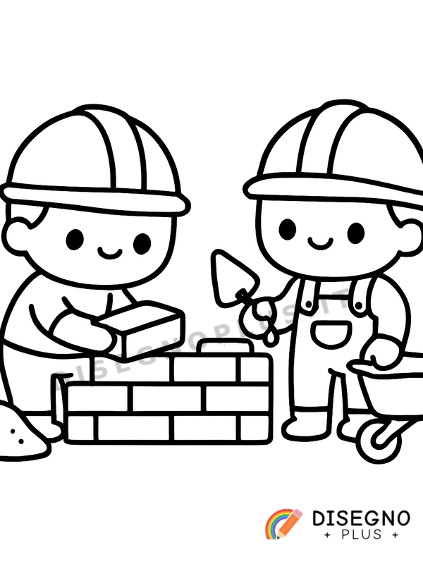 Disegno Muratori al lavoro da colorare