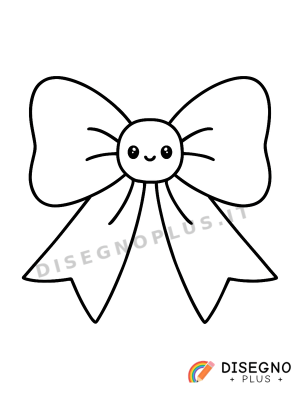 Disegno Nastro di raso con estremità sfilacciate   da stampare e colorare