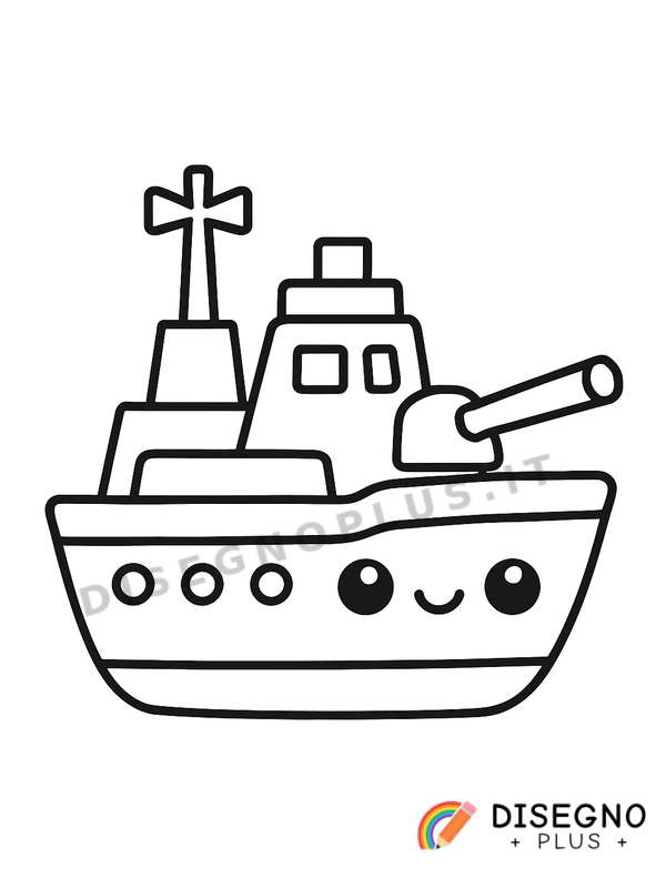 Disegno Nave da guerra da colorare
