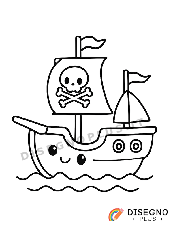 Disegno Nave pirata da colorare