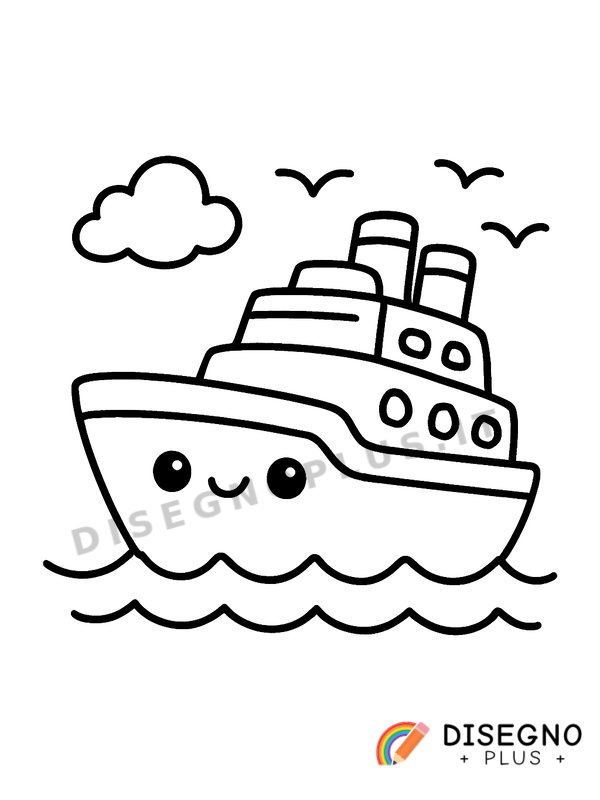Disegno Navi in mare da colorare
