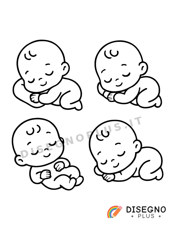 Disegno Neonati che dormono da colorare