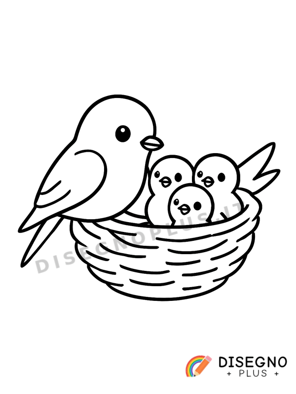 Disegno Nido di rondine da colorare