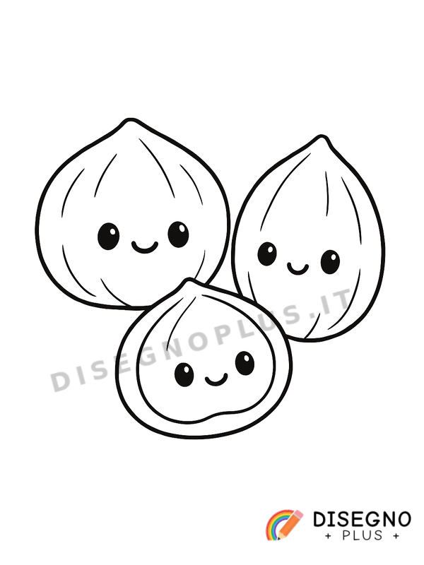 Disegno Nocciole secche in un cestino   da stampare e colorare