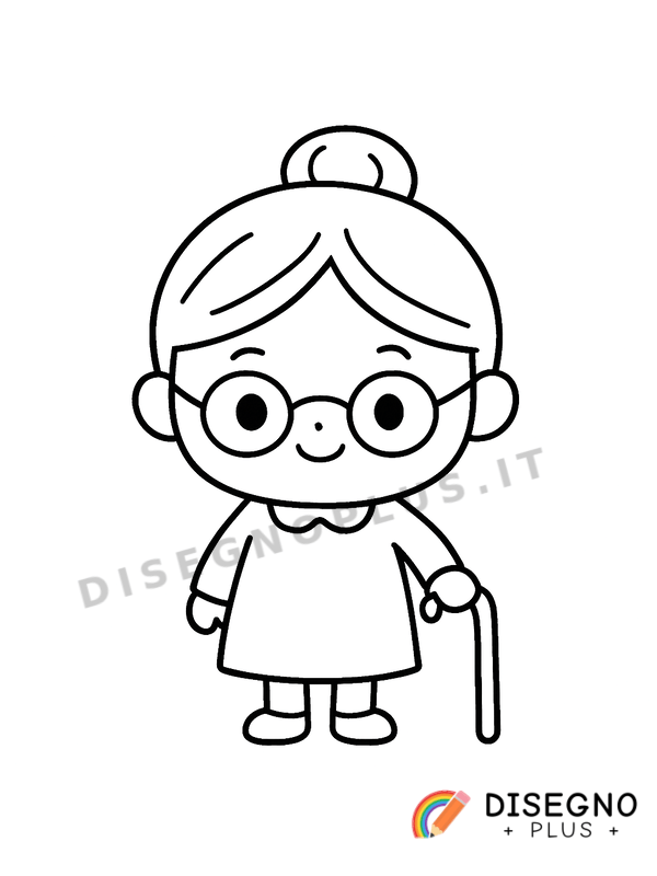 Disegno Nonnina da colorare