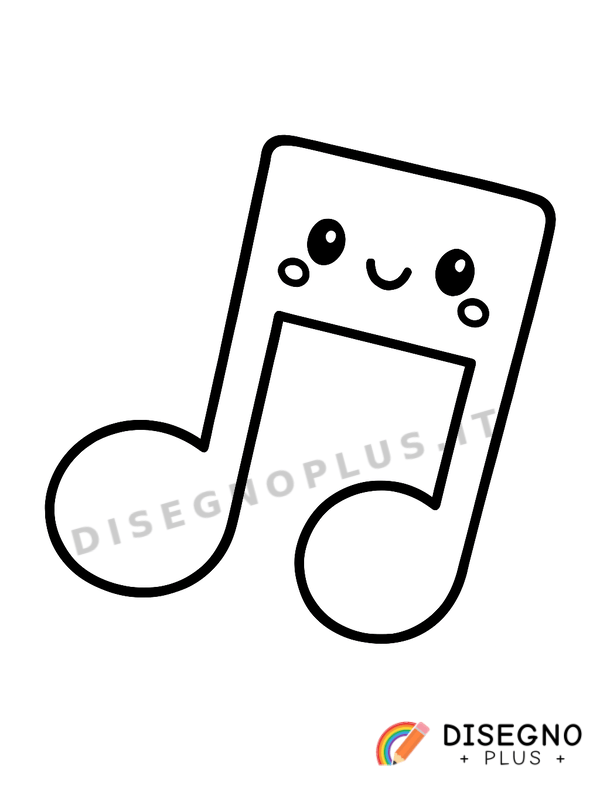 Disegno Nota musicale su pentagramma   da stampare e colorare