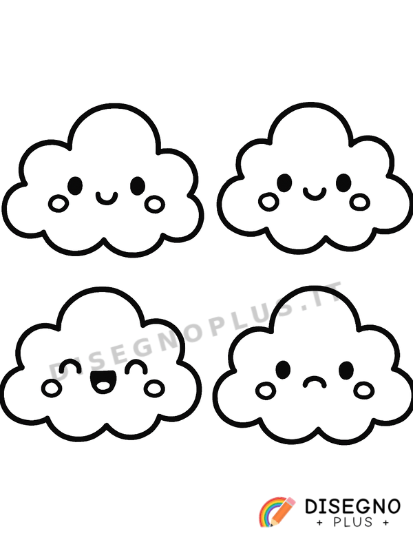 Disegno Nuvole bianche che galleggiano serene   da stampare e colorare
