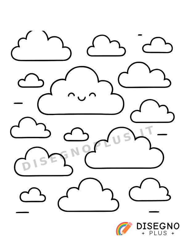 Disegno Nuvole in cielo da colorare