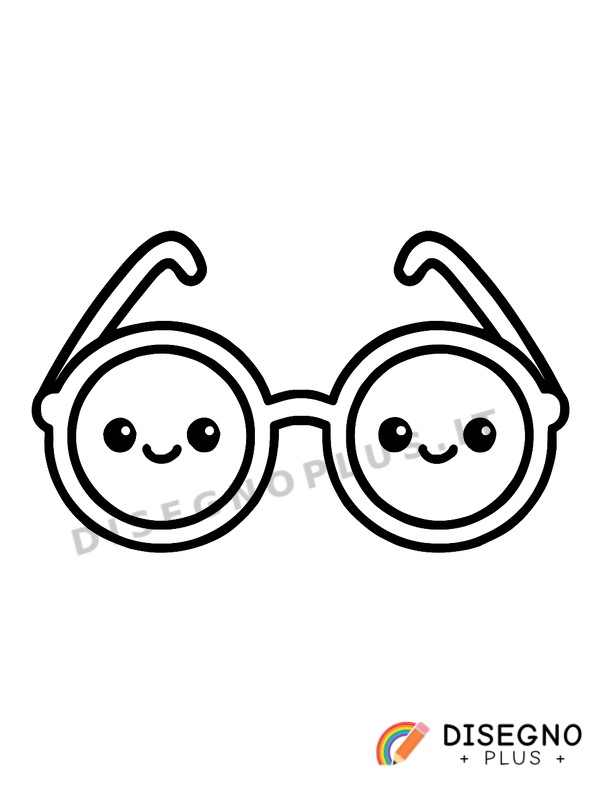 Disegno Occhiale da vista con montatura nera   da stampare e colorare
