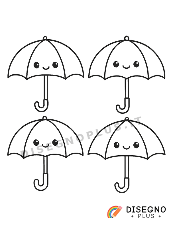 Disegno Ombrelli aperti con motivi floreali   da stampare e colorare