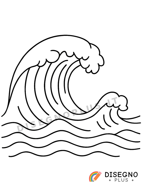 Disegno Onde che si infrangono da colorare