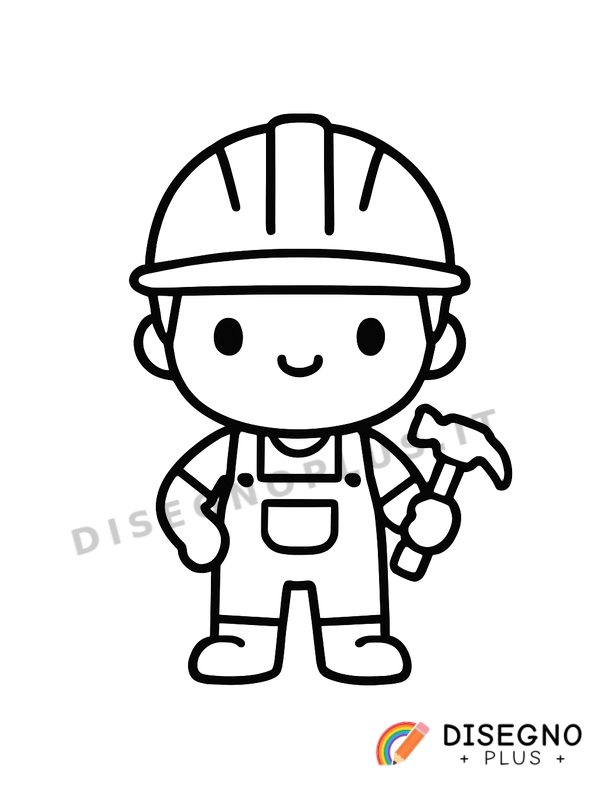 Disegno Operaio edile da colorare