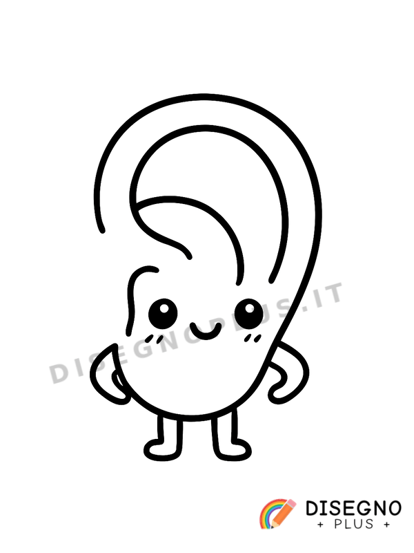 Disegno Orecchio da colorare