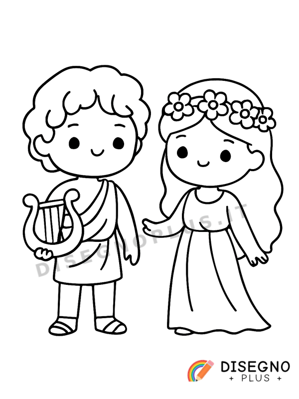 Disegno Orfeo ed Euridice da colorare