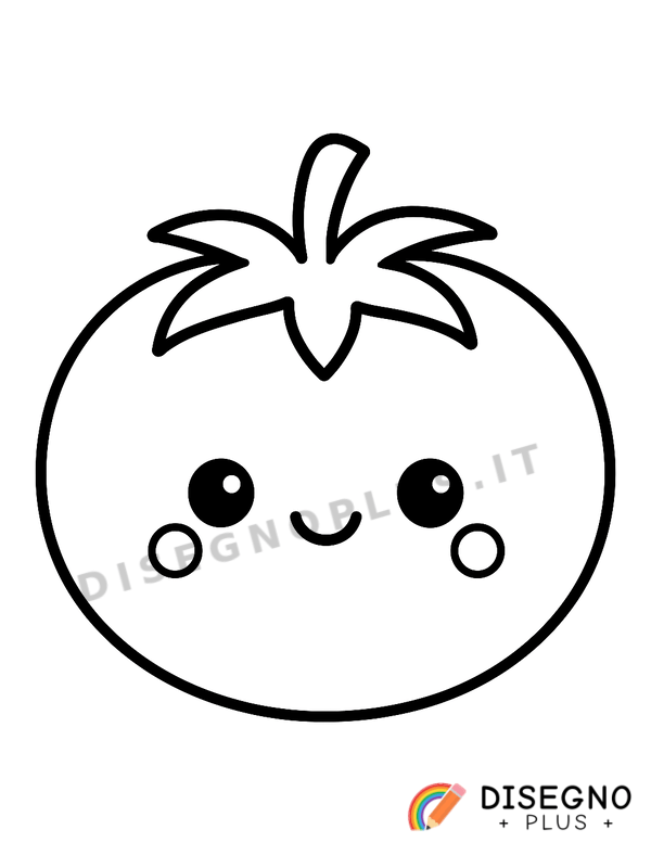 Disegno Ortaggio pomodoro rosso e lucido   da stampare e colorare