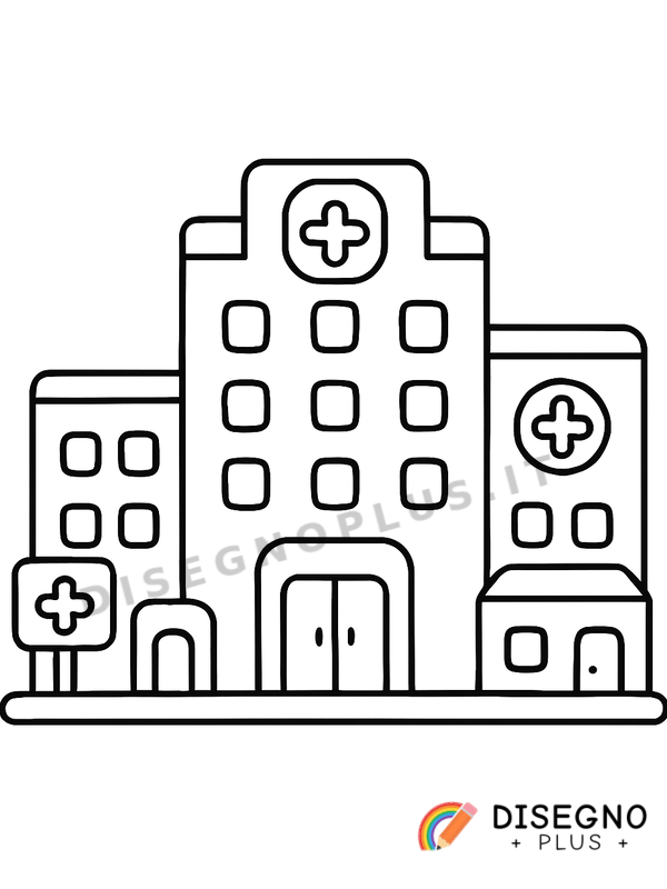 Disegno Ospedali moderni da colorare