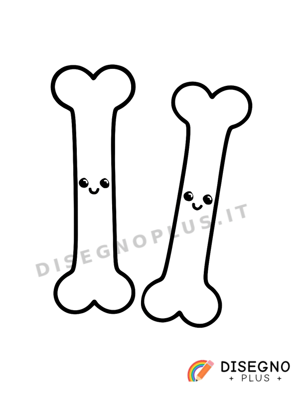 Disegno Ossa lunghe con dettaglio anatomico   da stampare e colorare