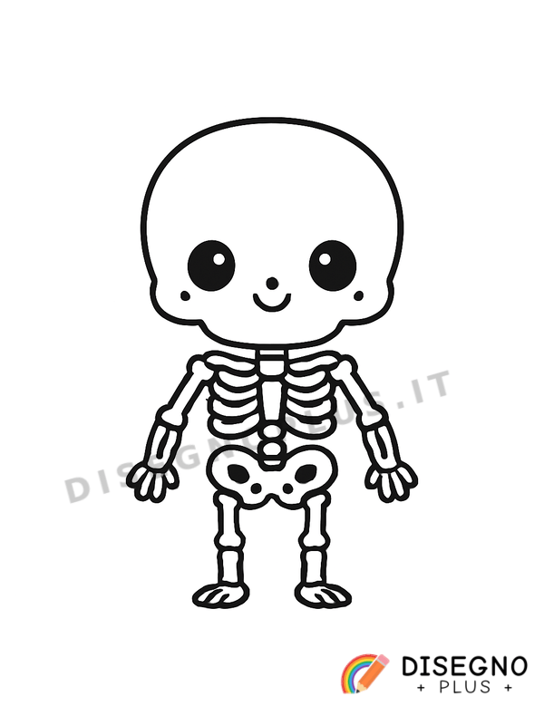 Disegno Osso singolo con estremità arrotondata   da stampare e colorare