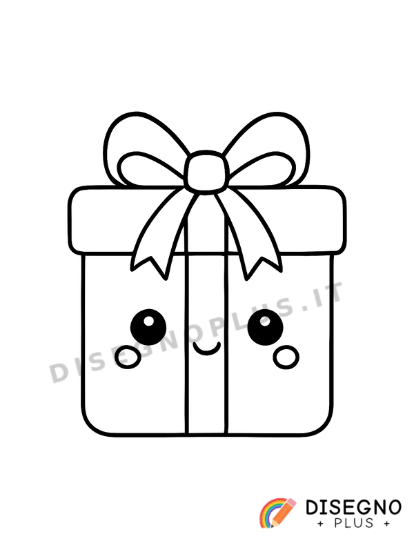 Pacchetto regalo con carta dorata e rosso Disegno Pacchetto regalo con carta dorata e rosso da stampare e colorare