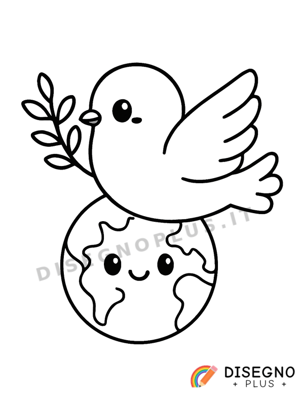 Disegno Pace nel mondo con mani unite   da stampare e colorare