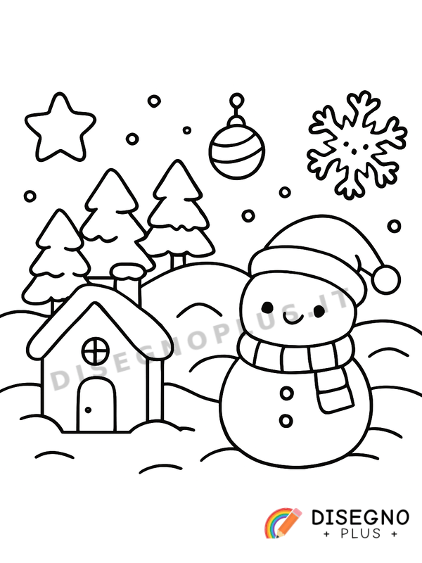 Disegno Paesaggi innevati da colorare